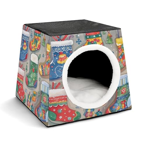 YKUDBN Gemütliches Kapsel-Haustiernest für kleine Katzen und Hunde, verschiedene Weihnachtsstrümpfe, bedruckt, tragbares Haustiernest, kleines Haustiernest, Kapsel-Design, Haustiernest, Kleintiernest YKUDBN Gemütliches Kapsel-Haustiernest für kleine Katzen und Hunde, verschiedene Weihnachtsstrümpfe, bedruckt, tragbares Haustiernest, kleines Haustiernest, Kapsel-Design, Haustiernest, Kleintiernest von YKUDBN