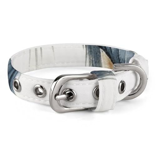 YKUDBN Niedliches Haustier-Halsband, langer Schnabelreiherdruck, verstellbares Hundehalsband, abreißbar, geeignet für kleine und mittelgroße Hunde von YKUDBN