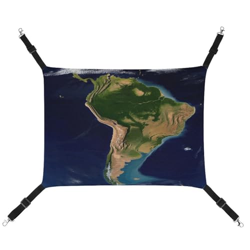 YKUDBN Tragbare Hängematte aus Segeltuch, Südamerika-Satellitenbild-Druck, stilvolle Haustier-Hängematte, ideal für kleine Haustiere, atmungsaktiv, platzsparend und leicht zu reinigen YKUDBN Tragbare Hängematte aus Segeltuch, Südamerika-Satellitenbild-Druck, stilvolle Haustier-Hängematte, ideal für kleine Haustiere, atmungsaktiv, platzsparend und leicht zu reinigen von YKUDBN