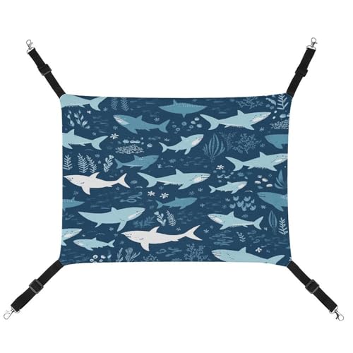YKUDBN Tragbare Haustier-Hängematte aus Segeltuch, Haifisch-Druck, stilvolle Haustier-Hängematte, ideal für kleine Haustiere, atmungsaktiv, platzsparend und leicht zu reinigen YKUDBN Tragbare Haustier-Hängematte aus Segeltuch, Haifisch-Druck, stilvolle Haustier-Hängematte, ideal für kleine Haustiere, atmungsaktiv, platzsparend und leicht zu reinigen von YKUDBN