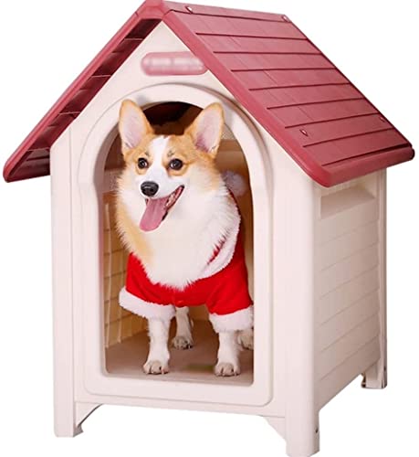 YLCH Outdoor-Hundehütte mit Dach, Familien-Hundevilla, Garten-Terrassenhütte, leicht zu reinigen und zu installieren (Größe: 42 x 61 x 72 cm) von YLCH