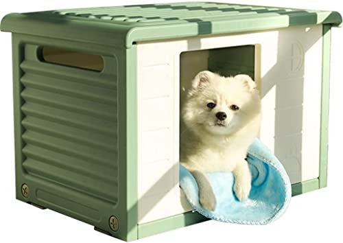 YLCH Pet House Outdoor Hund Indoor wasserdichte Hundehütte, abnehmbar und waschbar Kleintier Hundehaus (Größe: 60,5 x 42 x 40,5 cm) von YLCH