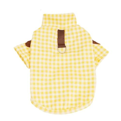 Sommer Hundekleidung Haustier Hund Kleidung Plaid Shirt Pullover Nette Einfarbig Kleidung-Gelb-XXL Sommer Hundekleidung Haustier Hund Kleidung Plaid Shirt Pullover Nette Einfarbig Kleidung-Gelb-XXL von YLCYDLYU