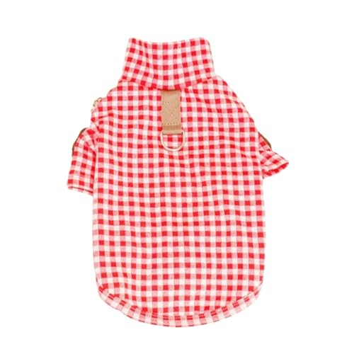 Sommer Hundekleidung Haustier Hund Kleidung Plaid Shirt Pullover Nette Einfarbig Kleidung-Rot-XXL Sommer Hundekleidung Haustier Hund Kleidung Plaid Shirt Pullover Nette Einfarbig Kleidung-Rot-XXL von YLCYDLYU