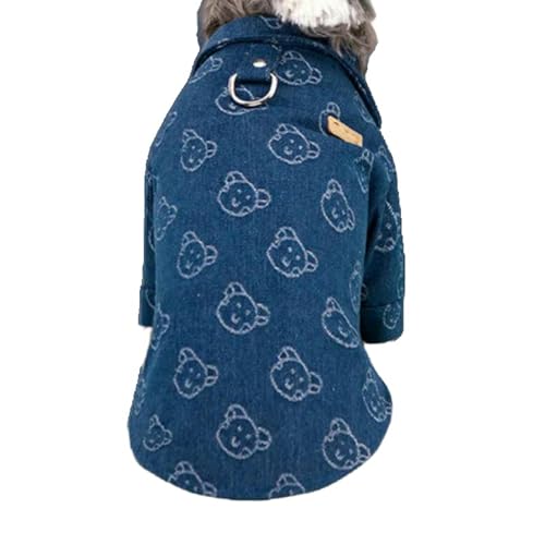 Sommer Hundekleidung Hunde-Jeanshemd, Modische Kleidung, Weste Mit Bären-Print-Dunkelblau-XL Sommer Hundekleidung Hunde-Jeanshemd, Modische Kleidung, Weste Mit Bären-Print-Dunkelblau-XL von YLCYDLYU