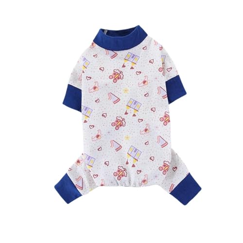 Sommer Hundekleidung Hunde-Onesie, Weicher Pyjama Für Haustiere, Niedlicher Bedruckter Onesie, Overalls, Kleidung-Blau-XL Sommer Hundekleidung Hunde-Onesie, Weicher Pyjama Für Haustiere, Niedlicher Bedruckter Onesie, Overalls, Kleidung-Blau-XL von YLCYDLYU