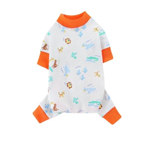 Sommer Hundekleidung Hunde-Onesie, Weicher Pyjama Für Haustiere, Niedlicher Bedruckter Onesie, Overalls, Kleidung-Orange-S Sommer Hundekleidung Hunde-Onesie, Weicher Pyjama Für Haustiere, Niedlicher Bedruckter Onesie, Overalls, Kleidung-Orange-S von YLCYDLYU