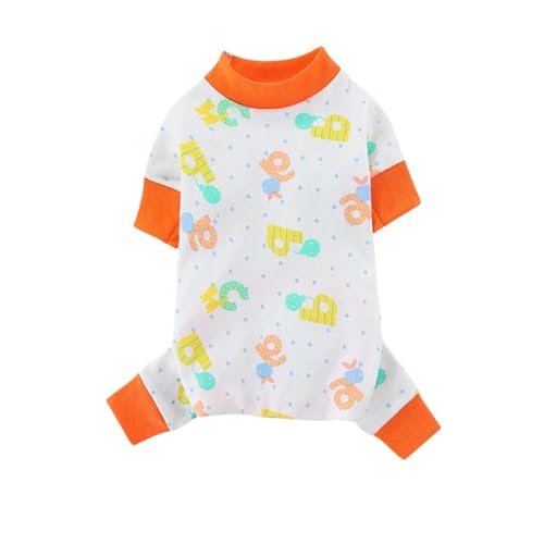Sommer Hundekleidung Hunde-Onesie, Weicher Pyjama Für Haustiere, Niedlicher Bedruckter Onesie, Overalls, Kleidung-Orange1-M Sommer Hundekleidung Hunde-Onesie, Weicher Pyjama Für Haustiere, Niedlicher Bedruckter Onesie, Overalls, Kleidung-Orange1-M von YLCYDLYU