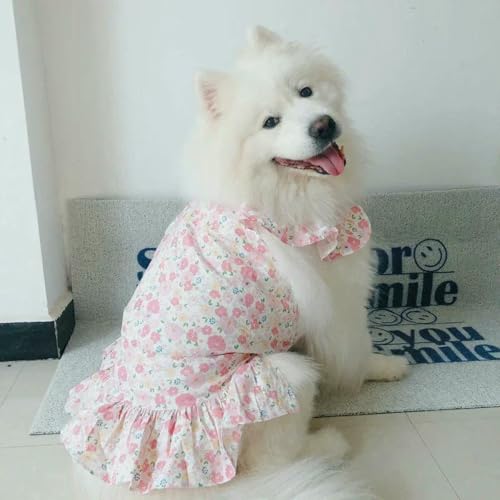 Sommer Hundekleidung Mittlere Und Große Hunde Blumenrock Frühling Und Sommer Atmungsaktive Hundekleidung Weiche Haustierkleidung-Rosa-9XL Sommer Hundekleidung Mittlere Und Große Hunde Blumenrock Frühling Und Sommer Atmungsaktive Hundekleidung Weiche Haustierkleidung-Rosa-9XL von YLCYDLYU