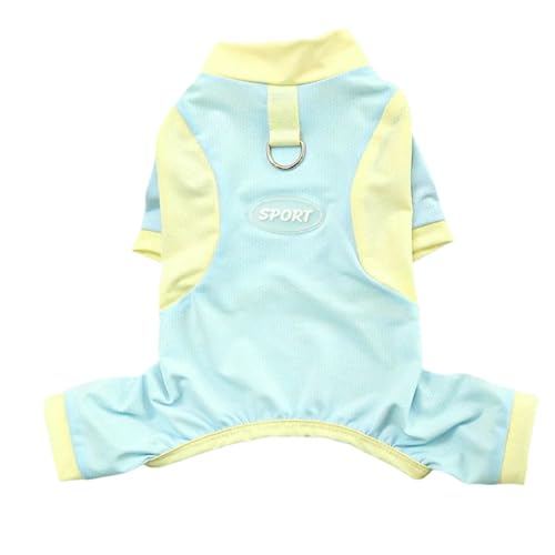 Sommer Hundekleidung Sommer-Hundepyjamas Weiches Polyester Atmungsaktives Mesh Kleidung Haustier Onesie T-Shirt-Blau-S Sommer Hundekleidung Sommer-Hundepyjamas Weiches Polyester Atmungsaktives Mesh Kleidung Haustier Onesie T-Shirt-Blau-S von YLCYDLYU