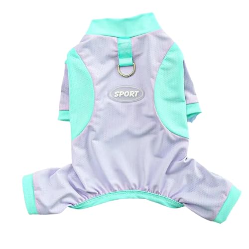 Sommer Hundekleidung Sommer-Hundepyjamas Weiches Polyester Atmungsaktives Mesh Kleidung Haustier Onesie T-Shirt-LILA-XXL Sommer Hundekleidung Sommer-Hundepyjamas Weiches Polyester Atmungsaktives Mesh Kleidung Haustier Onesie T-Shirt-LILA-XXL von YLCYDLYU