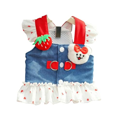 Sommer Hundekleidung Sommer Jeansrock Hosenträger Leine Anzug Weste Rock Süßes Hundekleid-Weiss-M Sommer Hundekleidung Sommer Jeansrock Hosenträger Leine Anzug Weste Rock Süßes Hundekleid-Weiss-M von YLCYDLYU