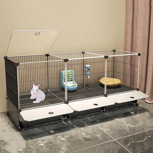Kaninchen Auslaufgitter Laufkäfig Gittergehege Meerschweinchen Kleintierlaufställe, DIY Kleintiergehege, für Frettchen, Kaninchen, Chinchillas, Igel(108x37x55cm) von YLEPHNE