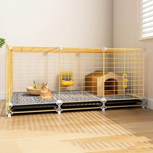 Laufstall für Kaninchenkäfige, Meerschweinchengehege, Kleintier-C&C-Käfig, für Meerschweinchen, Kaninchen, Hamster, Chinchillas und Igel(105 * 35 * 39cm) von YLEPHNE