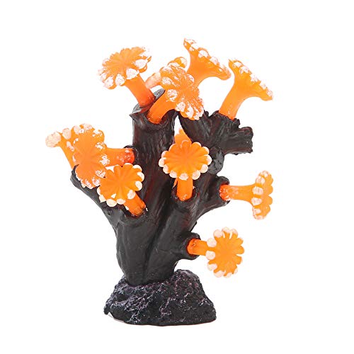 YLSZHY Künstliche Aquariumpflanzen, Lebensechte Korallen-Fischschalen, Dekorationszubehör für Haushalt, Büro, Simulation Gefälschter Korallenornamente (MI119G orange) von YLSZHY