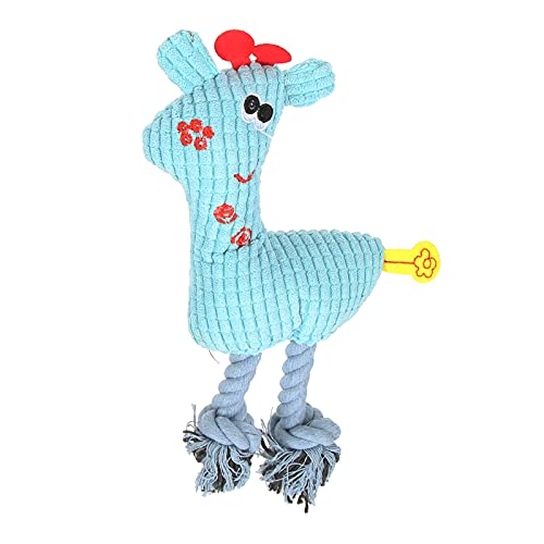 YLSZHY Plüsch-Kauspielzeug für Hunde, Quietschspielzeug für Hunde, Quietschspielzeug für Welpen, Kauspielzeug für Haustiere, Plüsch, Zähneknirschen, Reinigen, Beißen von Hunden in Hirschform(Blau) von YLSZHY
