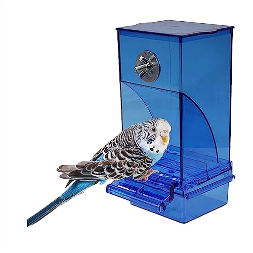 YLWX Käfig-Vogelfutterspender, Um Große Vögel Fernzuhalten, Krähen-No-Chaos-Vogelfutterspender for Käfig, Automatischer Sonnenblumenkern-Vogelfutterhalter (Color : Blau) von YLWX