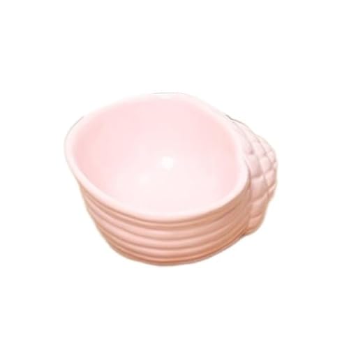 YLWX Muschelschalen-Keramik-katzennapf Erhöht, Geneigter Nackenschutz, Großer Durchmesser, Katzennapf, Hundenapf, Heimtierbedarf, Anti-Erbrochenes Futternapf Katze Erhöht (Color : Pink, Size : Shell von YLWX