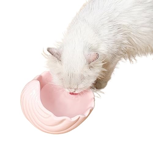 YLWX Muschelschalen-Keramik-katzennapf Erhöht, Geneigter Nackenschutz, Großer Durchmesser, Katzennapf, Hundenapf, Heimtierbedarf, Anti-Erbrochenes Futternapf Katze Erhöht (Color : Pink, Size : Conch von YLWX