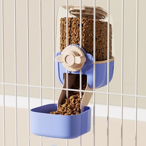 Pet Dog Cat Hanging Automatic Feeders Drinking Bowls, Auto Gravity Pet Feeder No Drip Water Set, Cage Pet Feeding Bowls Dispenser for Cats Dogs Puppy Rabbit (Blue-Pink-Food) von YLYGJGL