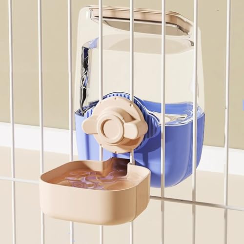 Pet Dog Cat Hanging Automatic Feeders Drinking Bowls, Auto Gravity Pet Feeder No Drip Water Set, Cage Pet Feeding Bowls Dispenser for Cats Dogs Puppy Rabbit (Blue-Pink-Water) von YLYGJGL