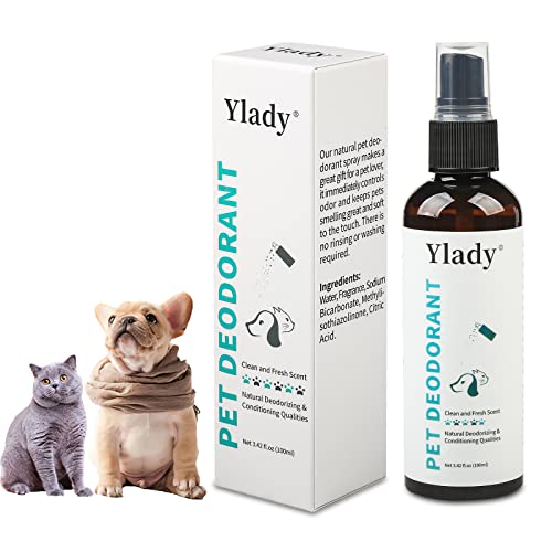 YLady Pet Deodorant Spray Hundeparfum, 100ml Katze Parfüm Fellsprays für Hunde Trockenshampoo Pet Entfilzungsspray, Hundeparfüm gegen Geruch Fellpflege Hunde Deo Geruchsentferner von YLady