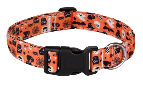 YLrank Halloween-Hundehalsband, Kürbis-Katze, Spinnenmuster, verstellbares Hundehalsband für kleine, mittelgroße und große Hunde, Jungen, Mädchen, männlich, weiblich, Haustierhalsband (Halloween, S) YLrank Halloween-Hundehalsband, Kürbis-Katze, Spinnenmuster, verstellbares Hundehalsband für kleine, mittelgroße und große Hunde, Jungen, Mädchen, männlich, weiblich, Haustierhalsband (Halloween, S) von YLrank