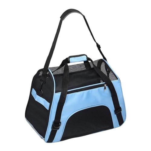 1 Stück Haustier Hund Katze Tragetasche Welpe Handtasche Tragbare Haustier Reisetasche für Kleine Mittlere Hunde Katzen Welpen Kaninchen (Blau-L) von YMLOVE