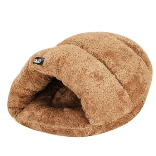 1 x Katzenhöhle für kleine Hunde, Welpen, weich, warm, Plüsch, Haustiernest, Zelt, Schlafsack, 2-in-1, kuschelig, kuschelig, Haustierbett, Schlafmatte, Kissen für Hunde, Katzen, Kätzchen, Hasen, von YMLOVE