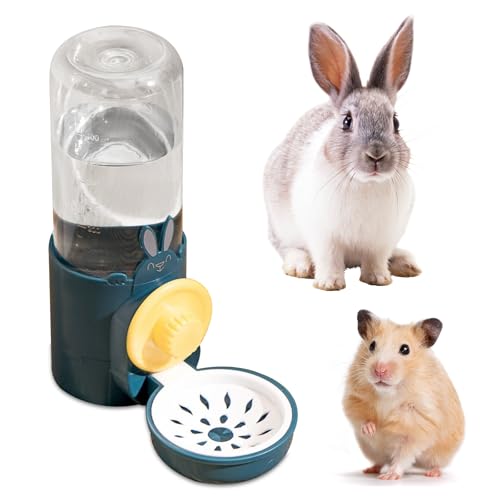 Kaninchen-Wasserflasche, 500 ml, Meerschweinchen-Wasserflasche, tropffrei, automatische Hamster-Wasserflasche, Kaninchen-Wasserspender für Hasen, Chinchilla, Igel (dunkelblau) von YMTWSRY