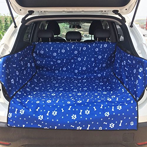 Hundedecke Auto Rückbank Haustier-Träger-Hundeautositz-Abdeckungs-Kofferraum-Matten-Abdeckungs-Schutz-Tragen for Katzen-Hunde-Transportin 975 (Color : Blue Bone, Size : 155x104x33cm) von YMYGCC