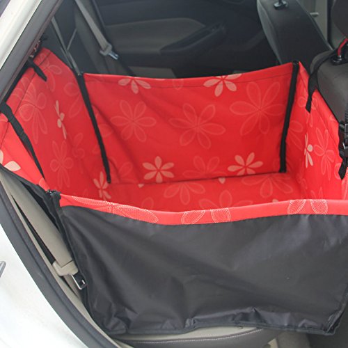 Hundedecke Auto Rückbank Pet Carriers Hund Auto Sitzbezug Tragen for Hunde Katzen Matte Decke Hinten Zurück Hängematte Schutz transportin perro 975 (Color : Red, Size : 60x35x53cm) von YMYGCC