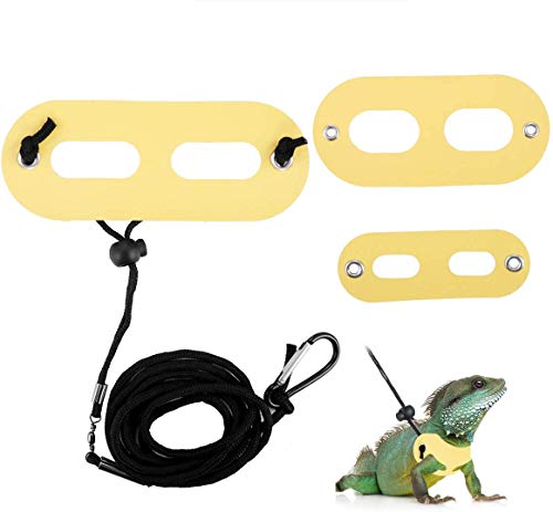 Verstellbares Hundegeschirr mit Bartagamen, 3 Größen, Eidechse, Leder, Reptilienleine, Zubehör für Amphibien, kleine Haustiere (gelb) von YMZ