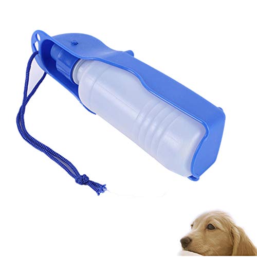 YMZ Auslaufsichere, tragbare Hunde-Reise-Sport-Wasserflasche für den Außenbereich, Trinkflasche für Haustiere, zum Spazierengehen, Wandern, Reisen, aus lebensmittelechtem Kunststoff (blau) von YMZ