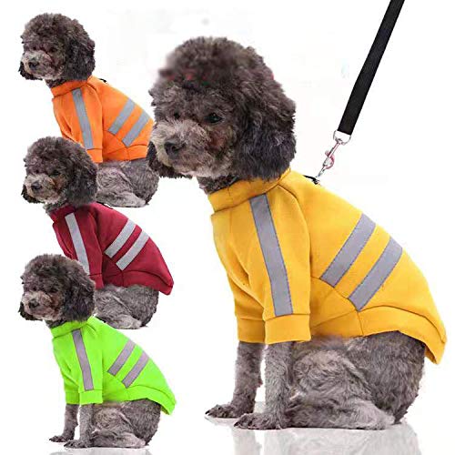 YMZ Hundemantel, für Spaziergänge mit Hunden, reflektierender Pullover, Hunde, Katzen, Haustierkleidung bei Nacht, Outfit mit Zugseil, warm, Größe L, 5 Stück von YMZ