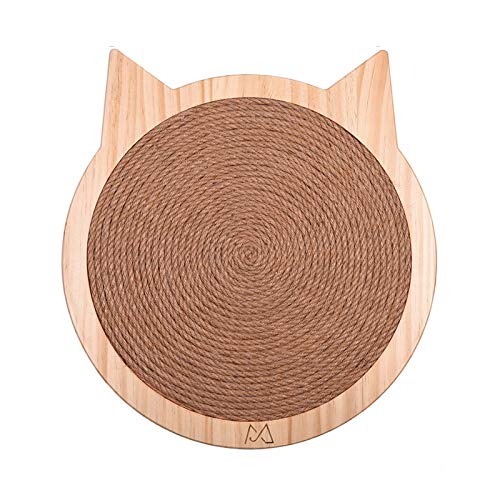 YMZ Kratzmatte in Katzenform, Naturholz, handgewebt, Sisal, langlebig, aus Holz, Sisal, für Katzen von YMZ