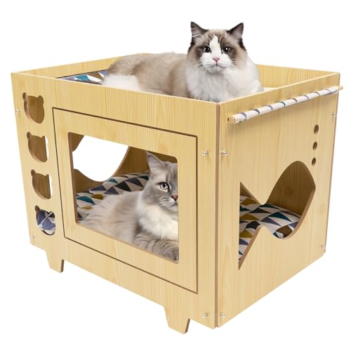 55x40x44cm Katzenhaus - Katzen Betten Beige Haustierhaus für Katzen 55x40x44cm Katzenhaus - Katzen Betten Beige Haustierhaus für Katzen von YNAADYH