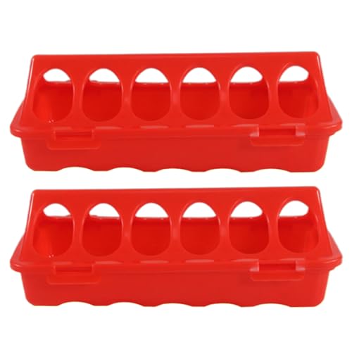 YNPQTDS 2 Stücke 20 X 9 X 6.5 cm Futterspender Hühner Futterautomat ABS Tauben Futtertrog Mit 6 Öffnungen Vogel Fütterung Für Kleines Geflügel Wie Hühner Wachteln Tauben Usw von YNPQTDS
