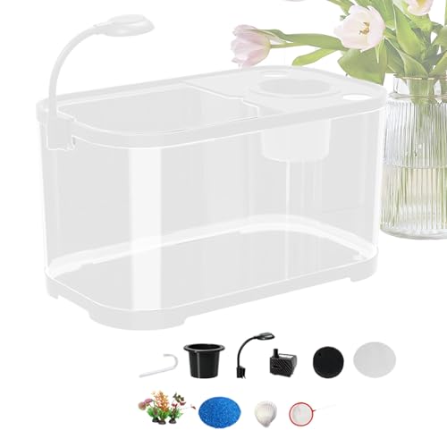 YNPQTDS Aquarium Komplett Set 30x20x19cm Transparentes Aquarium Mit Filter LED-Licht 11L Aquariums Starter Kits Plastik Schwarz Fischtank Mit Pumpe Ideal Für Betta Schildkröte YNPQTDS Aquarium Komplett Set 30x20x19cm Transparentes Aquarium Mit Filter LED-Licht 11L Aquariums Starter Kits Plastik Schwarz Fischtank Mit Pumpe Ideal Für Betta Schildkröte von YNPQTDS