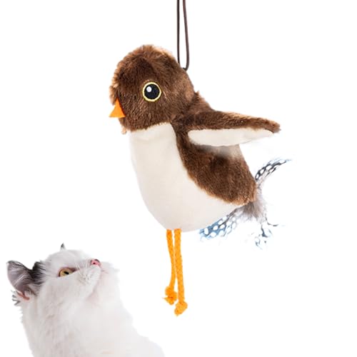 YNPQTDS Flying Bird Katzenspielzeug | Kätzchen interaktives Spielzeug | Automatische Katze Vogel Feder Bewegungsaktivierte Jagdsimulation für Indoor Outdoor Spielen Langeweile Linderung von YNPQTDS