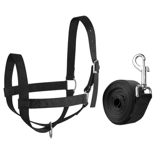 YNPQTDS Halter,Führungs Halter und Führstrick | Show Vieh Strapazierfähiges Nylon Verstellbar für Ranch Bauernhof Grünland Ziege Fohlen Lamm von YNPQTDS
