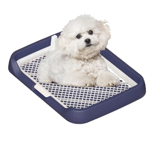 YNPQTDS Hundetoilette mit Netzgittern, Hunde-Toilettenschale, Welpenpinkelsystem, Töpfchentablett, 47 x 36 x 5,5 cm, waschbares Töpfchen für kleine Hunde und Welpen von YNPQTDS