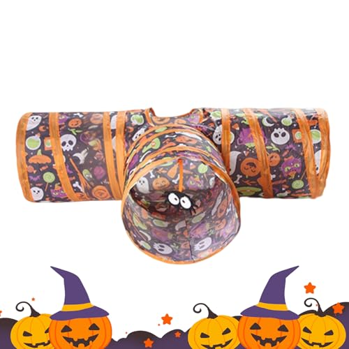 YNPQTDS Katzen Spieltunnel | Halloween Gotisch Interaktives Spielzeug Für Kätzchen | Klappbare Höhle für Kleintiere Festversteck für Haustiere,Für Welpen Kaninchen Frettchen Hamster von YNPQTDS