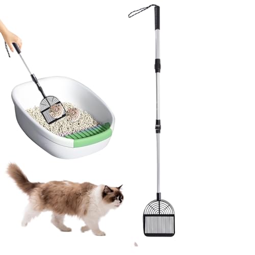 YNPQTDS Katzenkot Aufnehmer,Ausziehbare Hühnerstall-Harke - Multifunktions-Kotharke Mit Wiederwendbarer Reinigungsfunktion Für, Gartenabfälle Und Reinigungszubehör von YNPQTDS