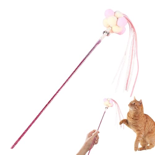 YNPQTDS Katzenspielzeug, Katzenspielzeug, interaktiver Teaser mit Plüschkugel, Spielzeug für Haustiere, mit bunten Fransen für Zuhause, YNPQTDS Katzenspielzeug, Katzenspielzeug, interaktiver Teaser mit Plüschkugel, Spielzeug für Haustiere, mit bunten Fransen für Zuhause, von YNPQTDS