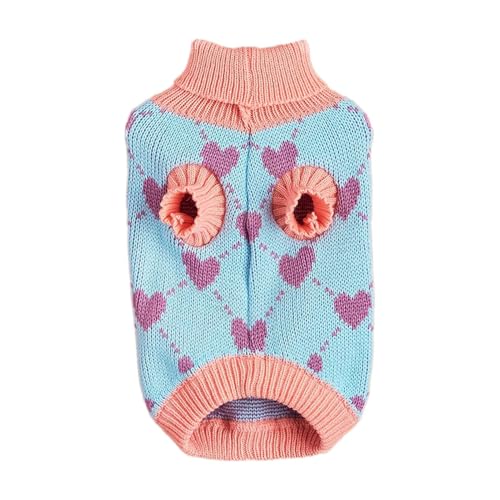 YNPQTDS Pullover für Hunde,Pullover für kleine Hunde - Haustierkleidung Hundepullover,Wintermantel-Strickpullover, Katzenpullover, Herz-Hundekleidung, Rollkragenpullover für kleine Katzen und Hunde von YNPQTDS