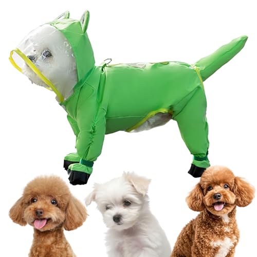 YNPQTDS Regenmantel Für Hunde | Regenjacke mit Kapuze für große Hunde | Schnelltrocknender Überwurf Mit Reflektierendem Streifen Für Alle Größen Bei Jeder Witterung von YNPQTDS