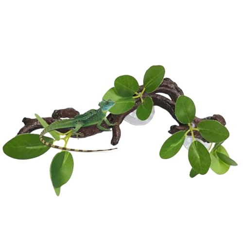 YNPQTDS Reptilienzweige, Schlangenkletterzweig, Harz Crested Gecko Plants, Käfigdekoration, Schlangenterrariumdekor, Echsenbehälter -Accessoires für Echsenbärtedrachen von YNPQTDS