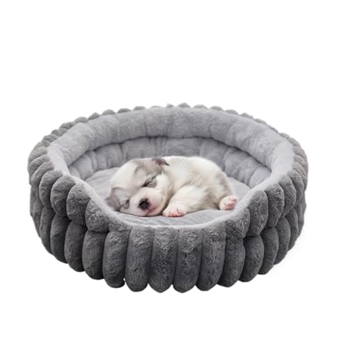 YNPQTDS Rundes Katzenbett - Runde Waschbare Katzenkorb Hundebett | Plüsch Möbelmatte Wohlfühl Haustierzubehör Für Kitten Zuhause Wohnzimmer Schlafzimmer von YNPQTDS