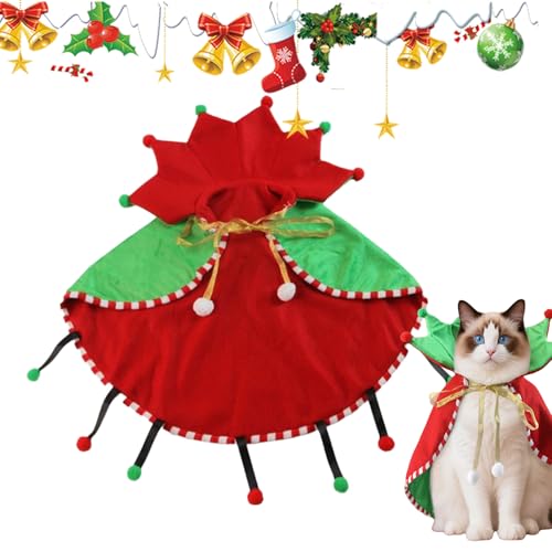 YNPQTDS Weihnachts Hundekleidung,Weihnachtsbaum Kostüm Für Kleine Hunde - Tierbedarf Umhang Niedlich Für Katzen Winter Verkleidung Festtag Geburtstagsparty Cosplay von YNPQTDS